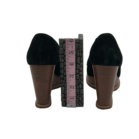 KORS Michael Kors Black Suede Platform Mary Jane Wedge Heels Size 8 Women's - Picture 7 of 8